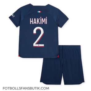 Paris Saint-Germain Achraf Hakimi #2 Replika Hemmatröja Barn 2023-24 Kortärmad (+ Korta byxor)